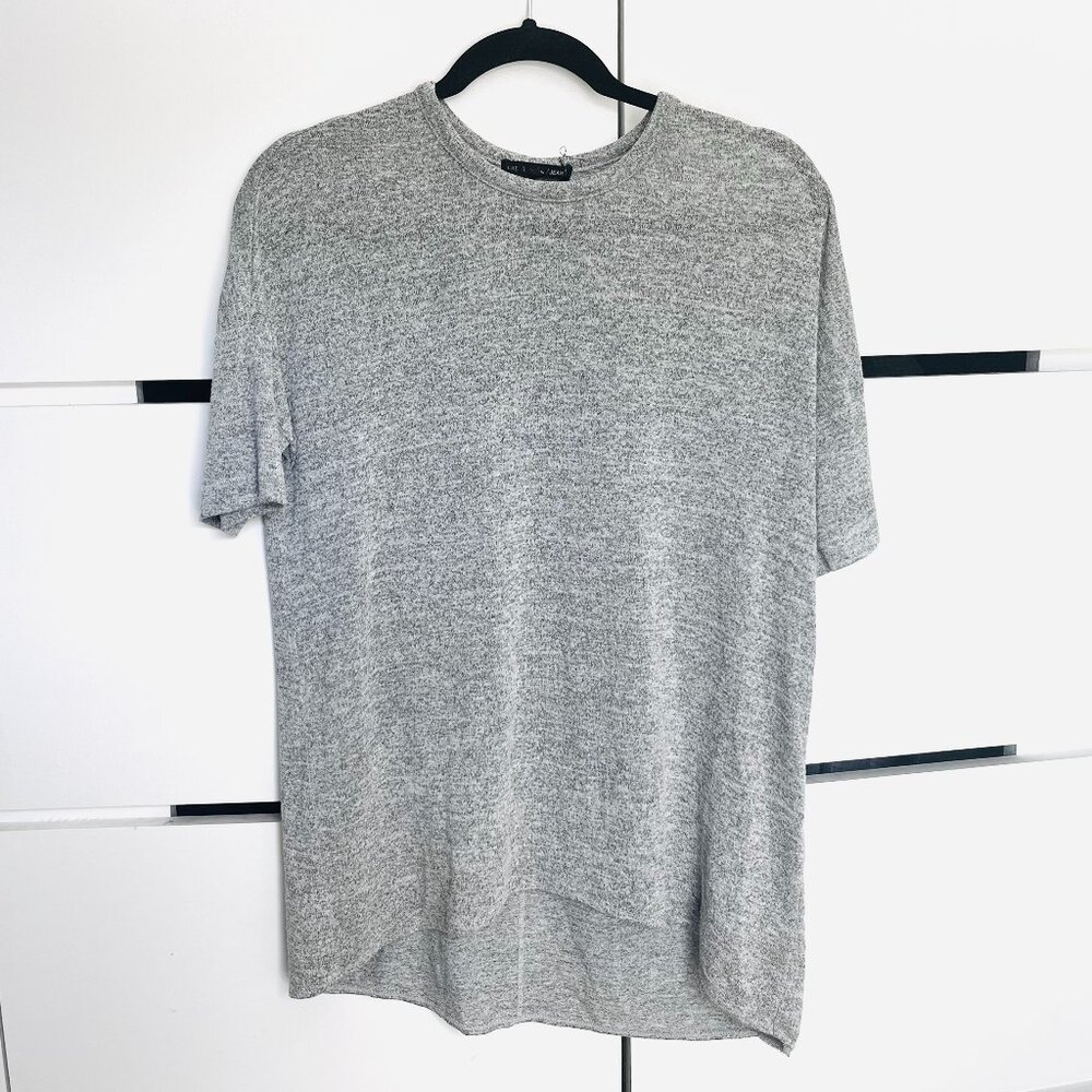 Rag & Bone Light Gray marl High Low Knit Crew Neck T-shirt  size XS